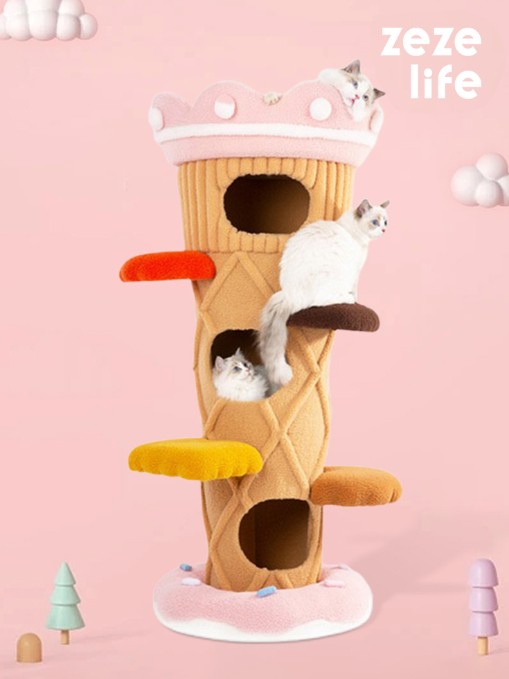 ZezeLife Ice Cream Cat Tree Tower