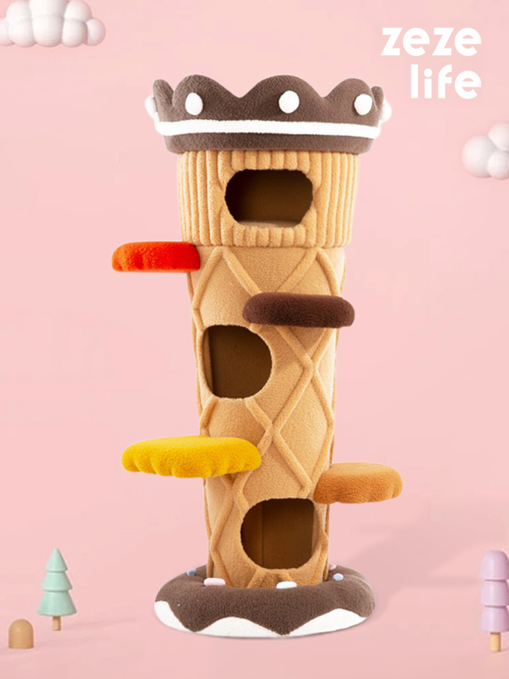 ZezeLife Ice Cream Cat Tree Tower, view 2