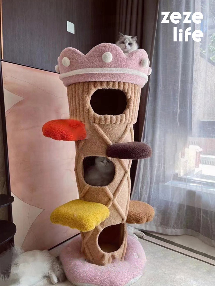 ZezeLife Ice Cream Cat Tree Tower, view 3
