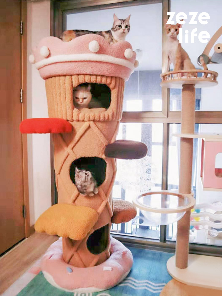 ZezeLife Ice Cream Cat Tree Tower, view 4