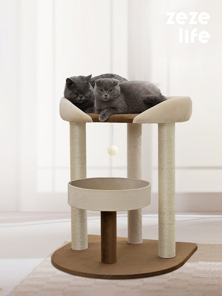ZezeLife Japanese-style Small Cat Tree