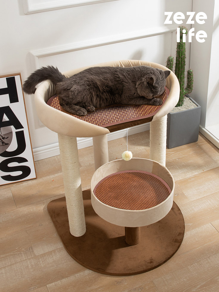 ZezeLife Japanese-style Small Cat Tree, view 2