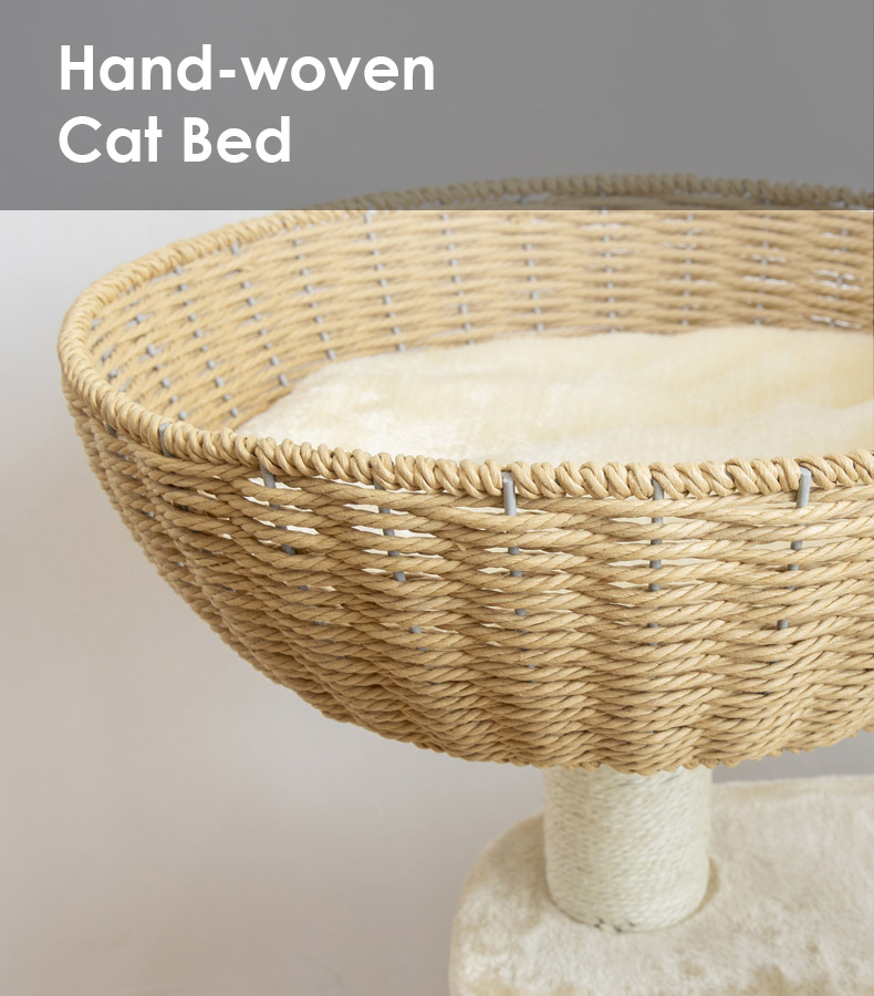 ZezeLife Japanese-style Rattan Cat Tree, view 6