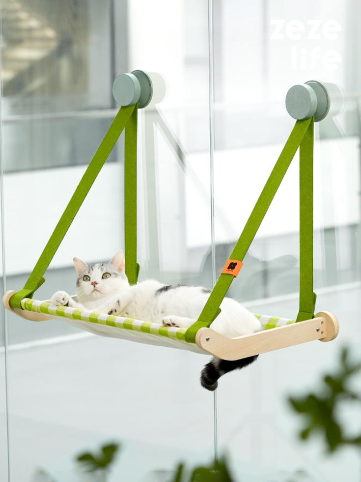 ZezeLife Lattice Wood Window Cat Hammock, view 2