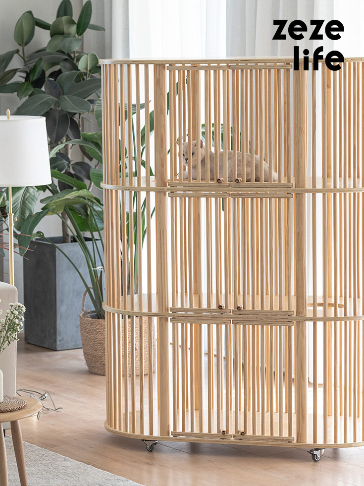ZezeLife Log Color Cat Cage, view 2
