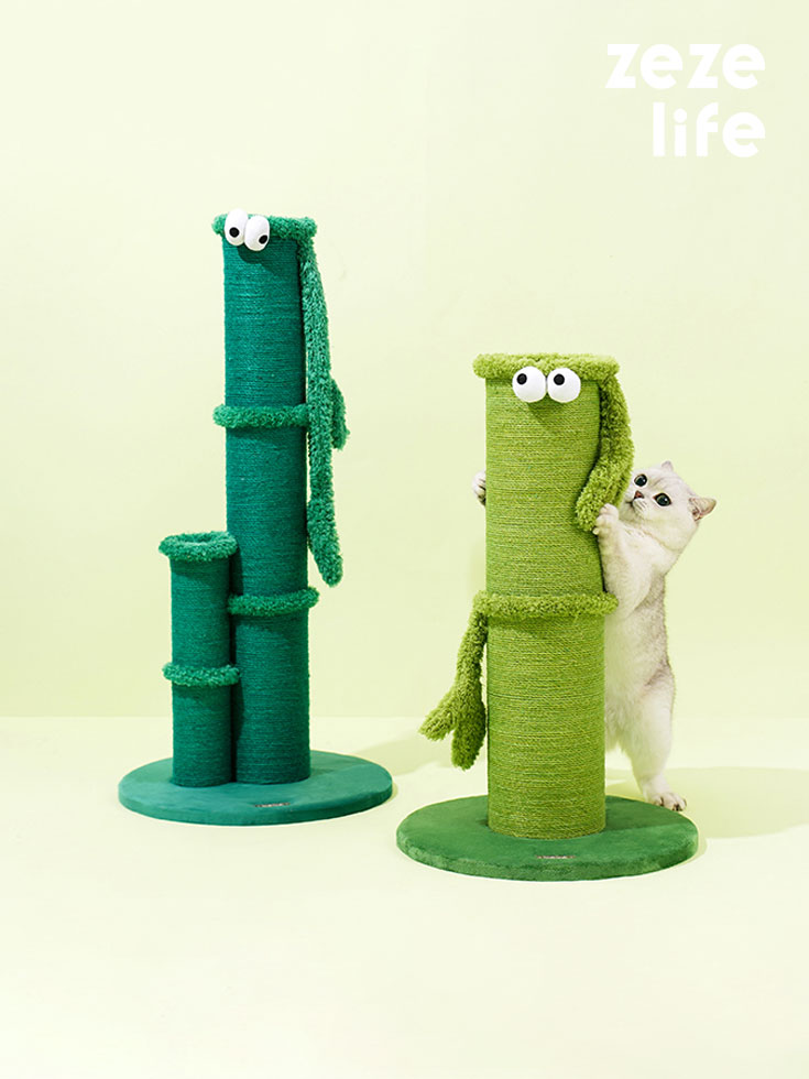 ZezeLife Lucky Bamboo Big Cat Scratcher Post