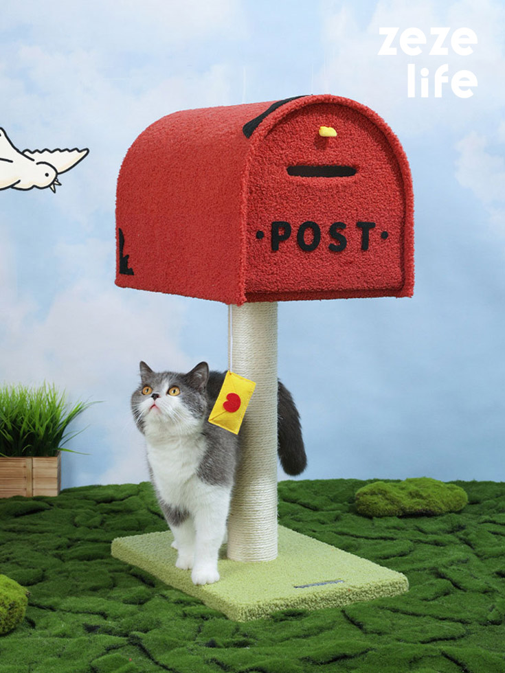ZezeLife Mailbox Post Cat Tree