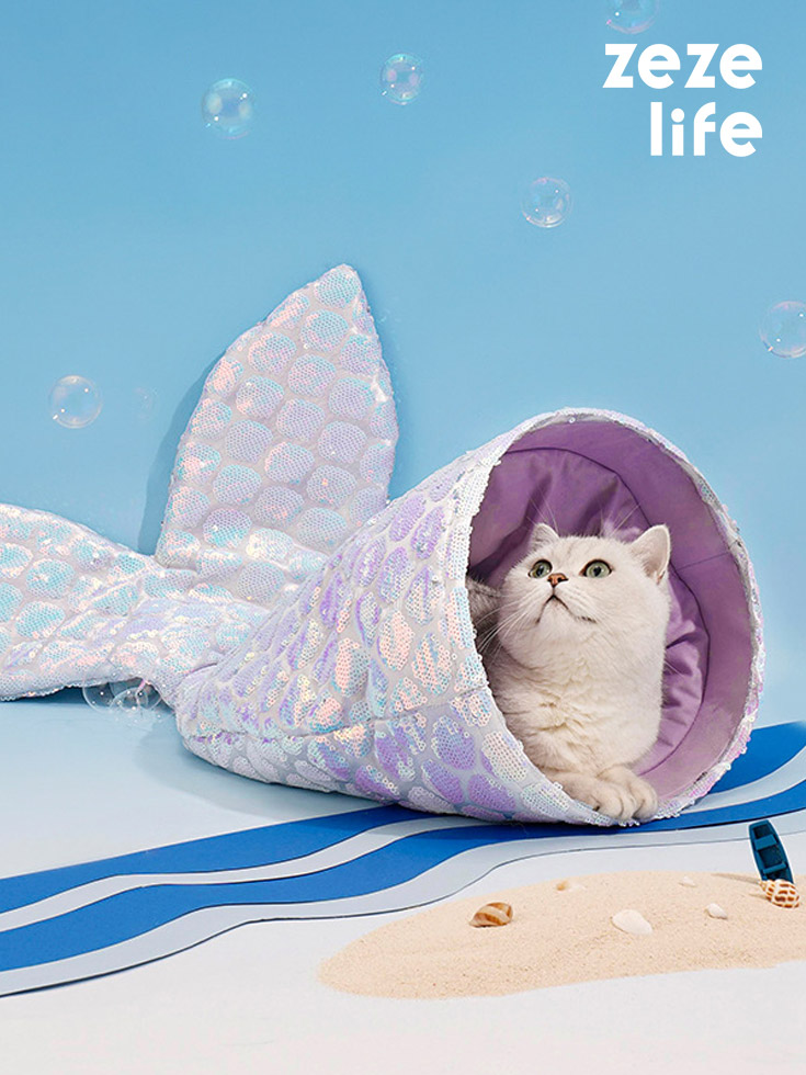 ZezeLife Mermaid Cat Sleeping Bag
