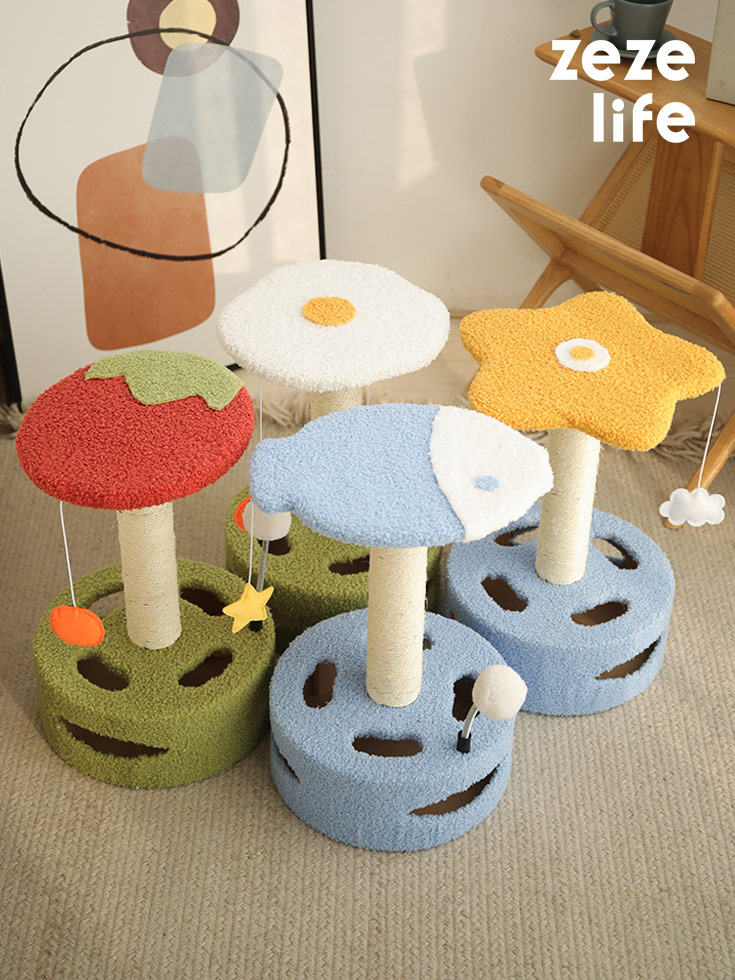 ZezeLife Cute Multi-function Cat Scratching Post