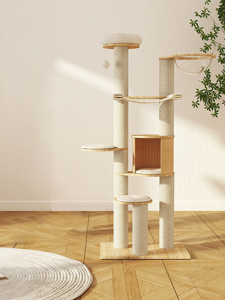 ZezeLife Multi-platform Solid Wood Cat Tree, view 3