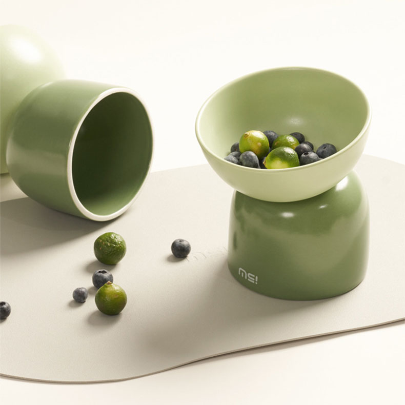ZezeLife Multicolor Ceramics Elevated Cat Bowl, view 5