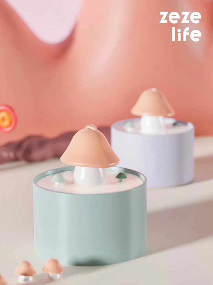 ZezeLife Mushroom Cat Water Fountain