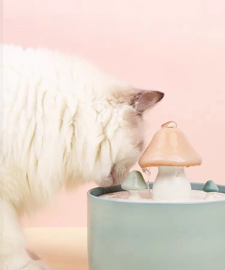 ZezeLife Mushroom Cat Water Fountain, view 3