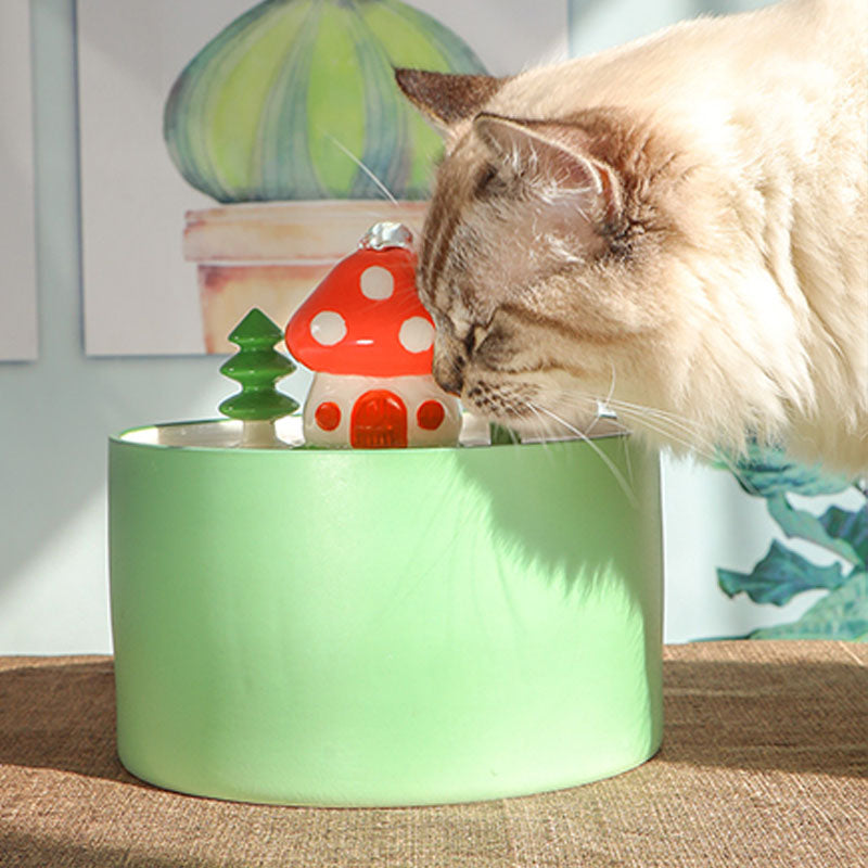 ZezeLife Mushroom House Cat Water Fountain, view 4
