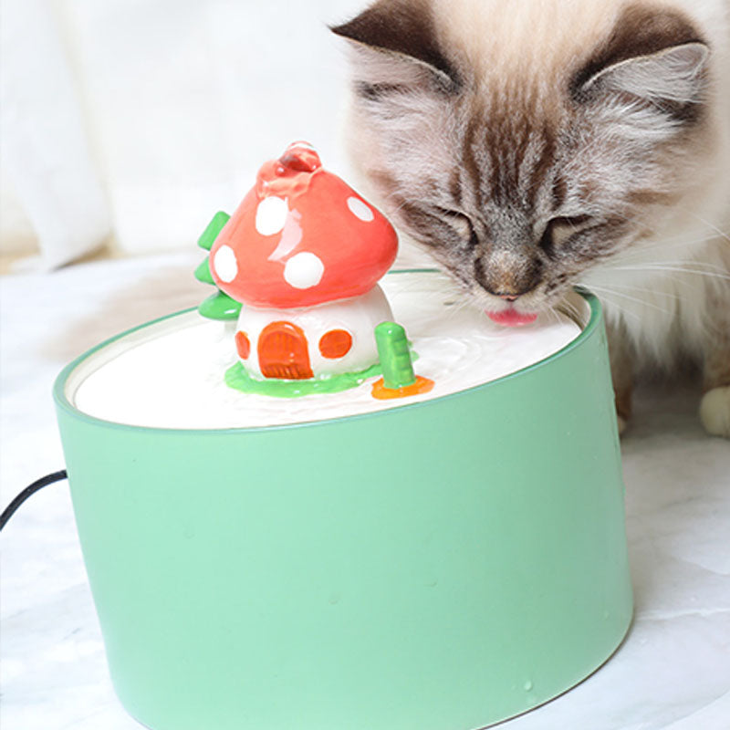ZezeLife Mushroom House Cat Water Fountain, view 5