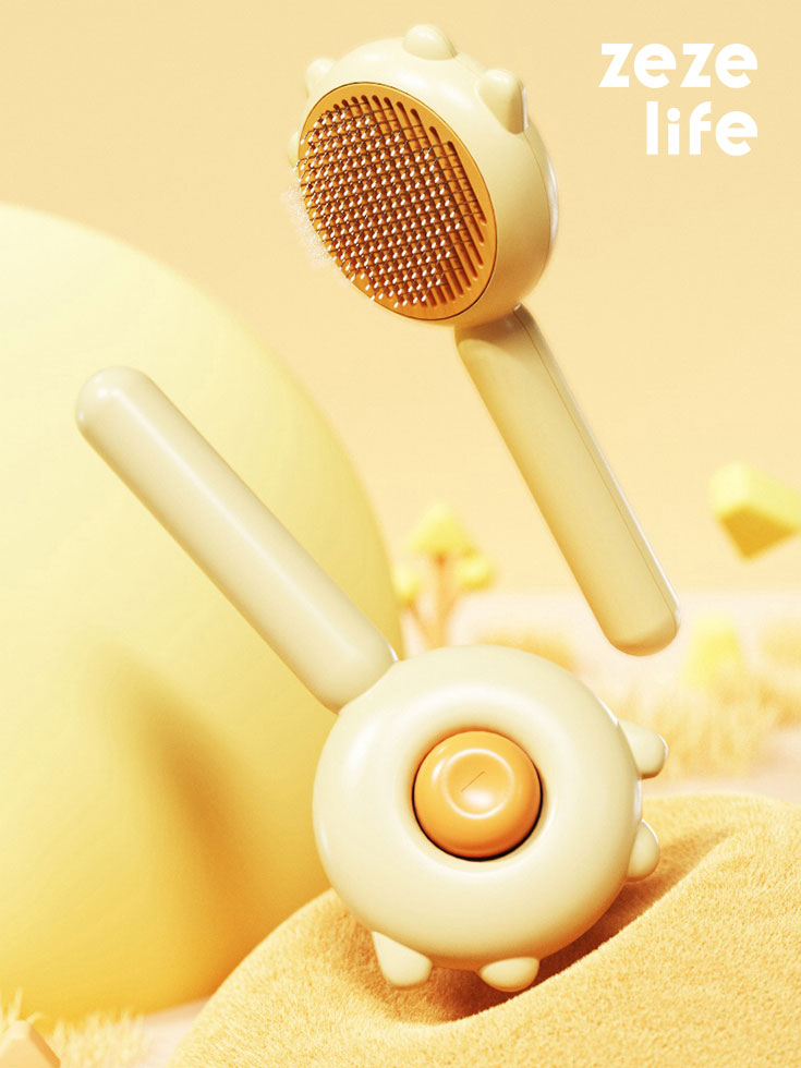 ZezeLife Paw One-Click Cleaning Cat Brush