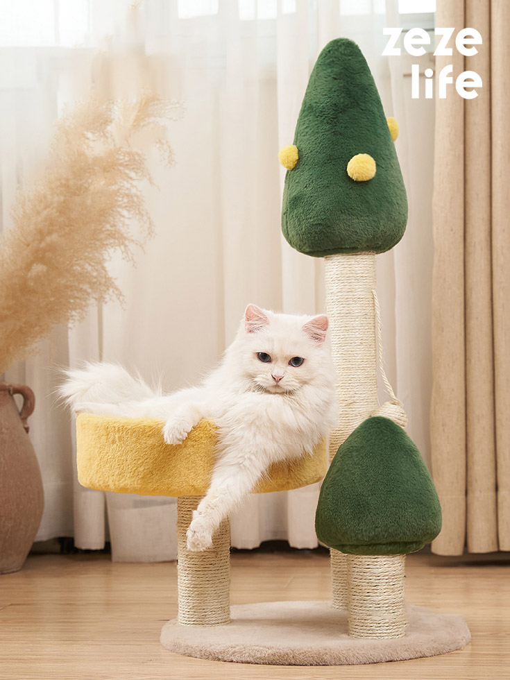ZezeLife Small Pine Cat Tree