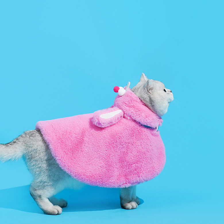 ZezeLife Pink Bunny Cat Cloak, view 5