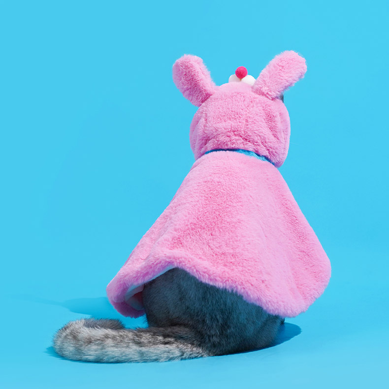 ZezeLife Pink Bunny Cat Cloak, view 6