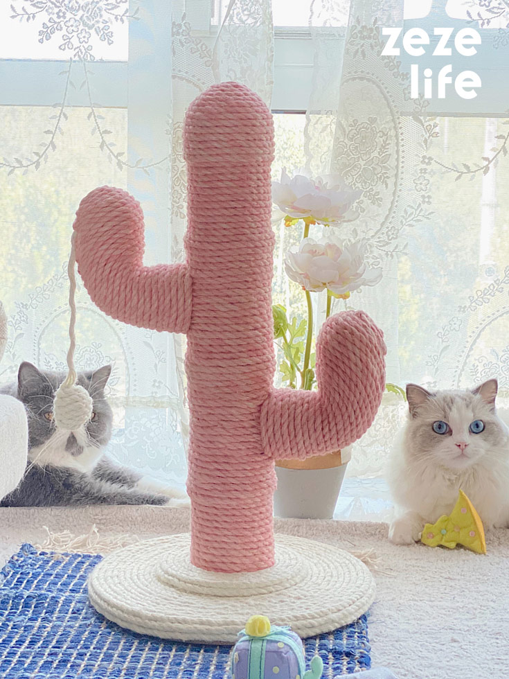 ZezeLife Pink Cactus Cat Scratching Post