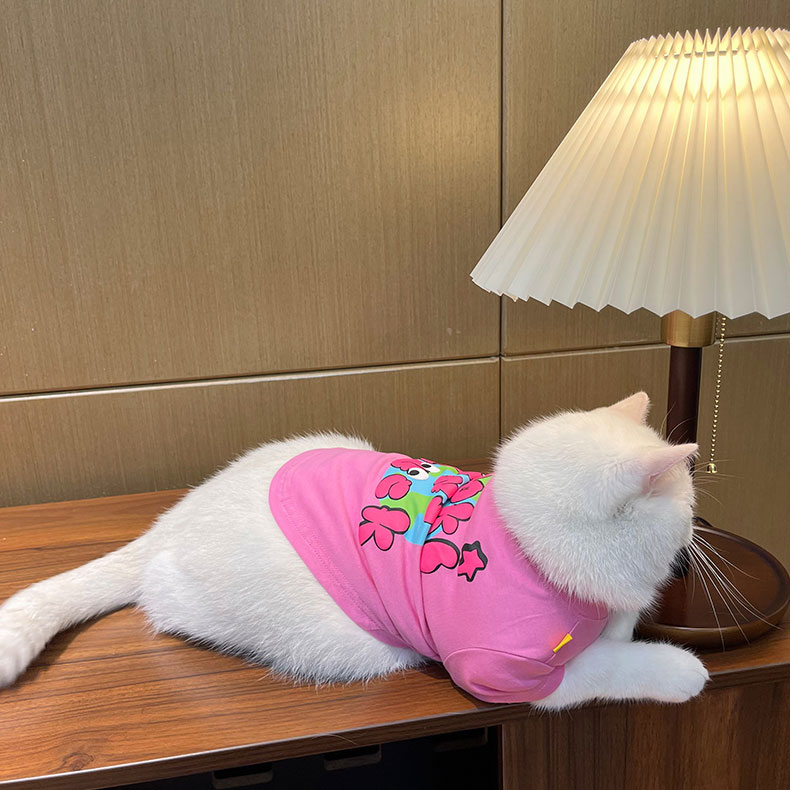 ZezeLife Pink Cartoon Cat Clothes, view 4