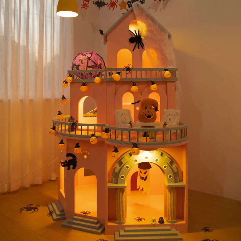 ZezeLife Pink Castle Cat House, view 3