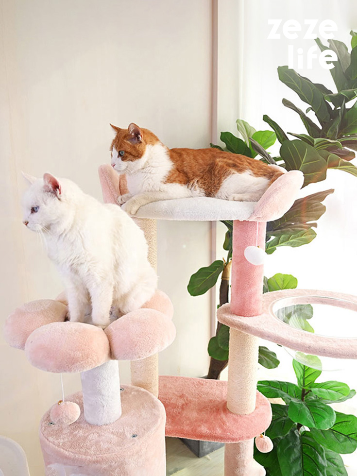 ZezeLife Pink Flower Cat Tree, view 2