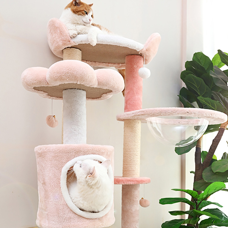 ZezeLife Pink Flower Cat Tree, view 4