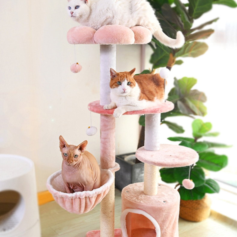 ZezeLife Pink Flower Cat Tree, view 6