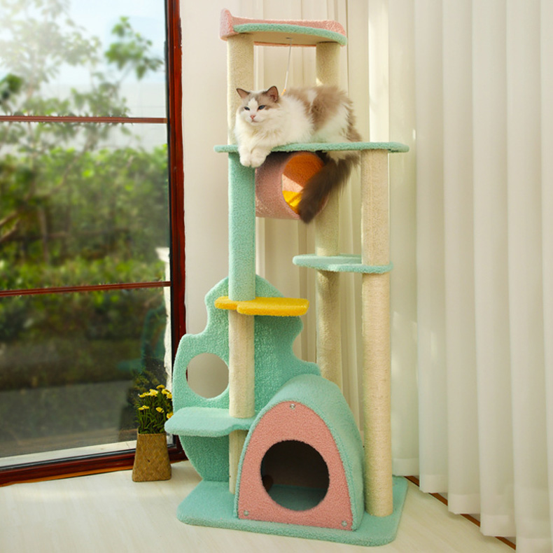 ZezeLife Pink Forest Cat Tree, view 4