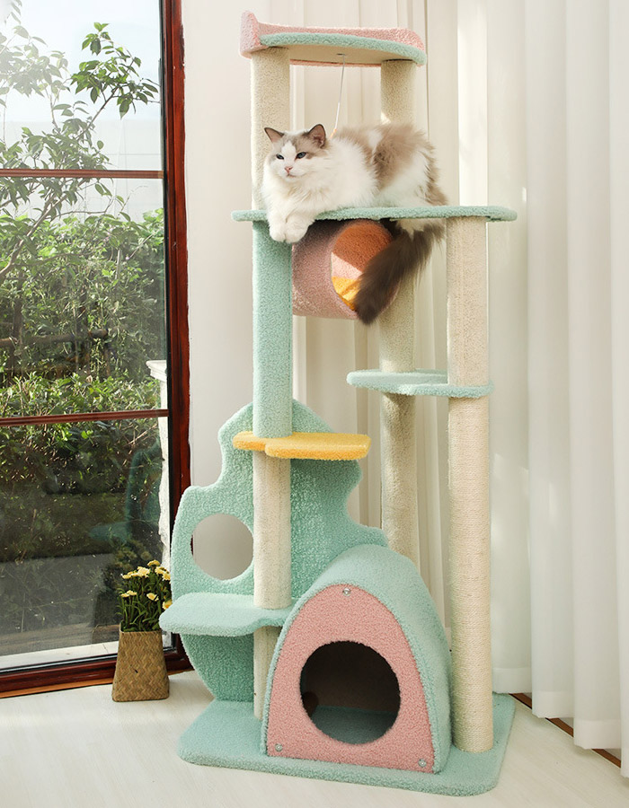 ZezeLife Pink Forest Cat Tree, view 6