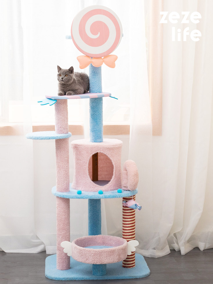 ZezeLife Pink Lollipop Cat Tree, view 2