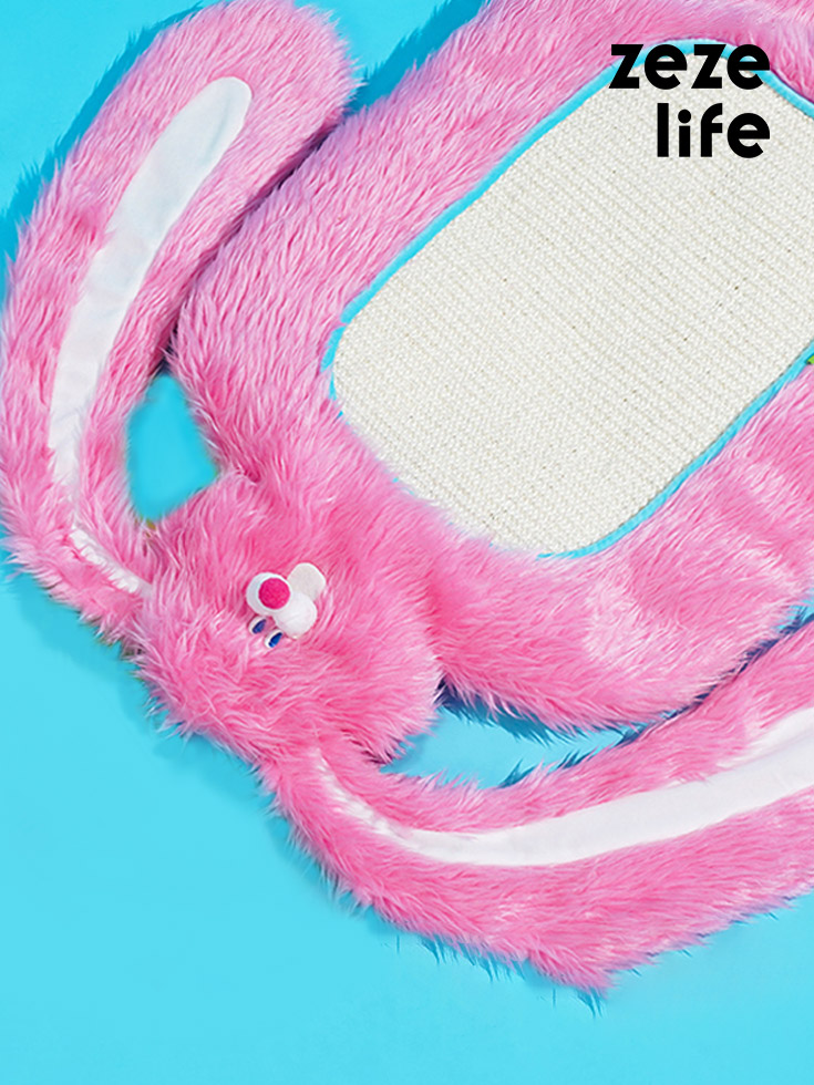 ZezeLife Pink Rabbit Cat Scratch Pad, view 2