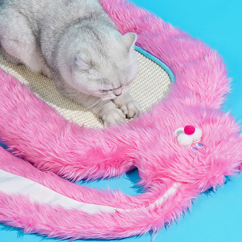 ZezeLife Pink Rabbit Cat Scratch Pad, view 3