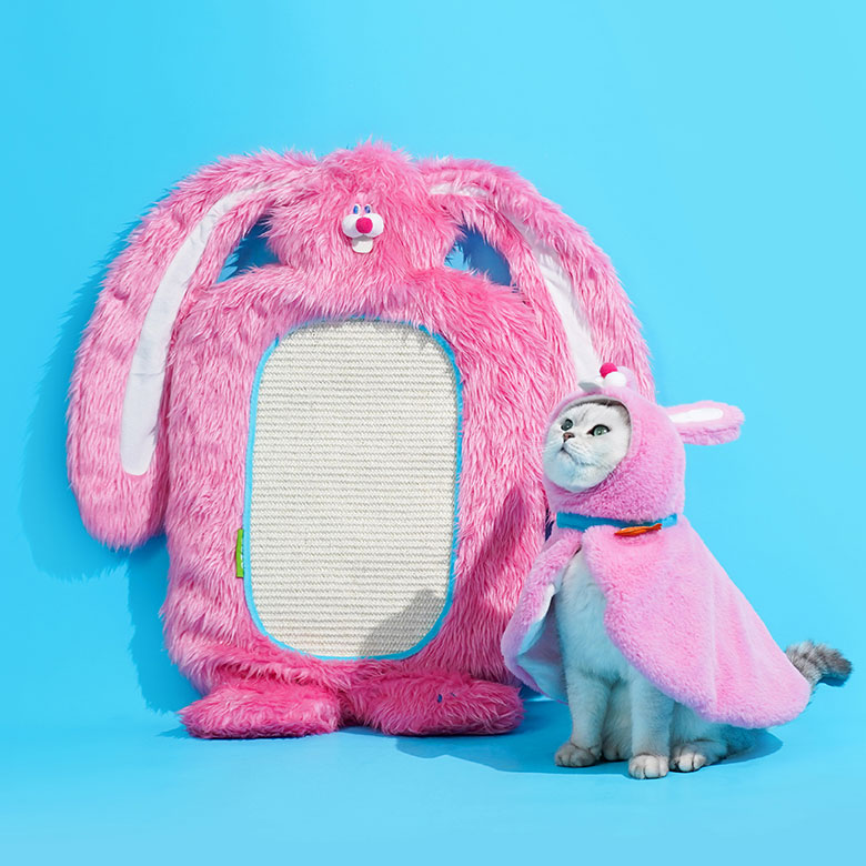 ZezeLife Pink Rabbit Cat Scratch Pad, view 4