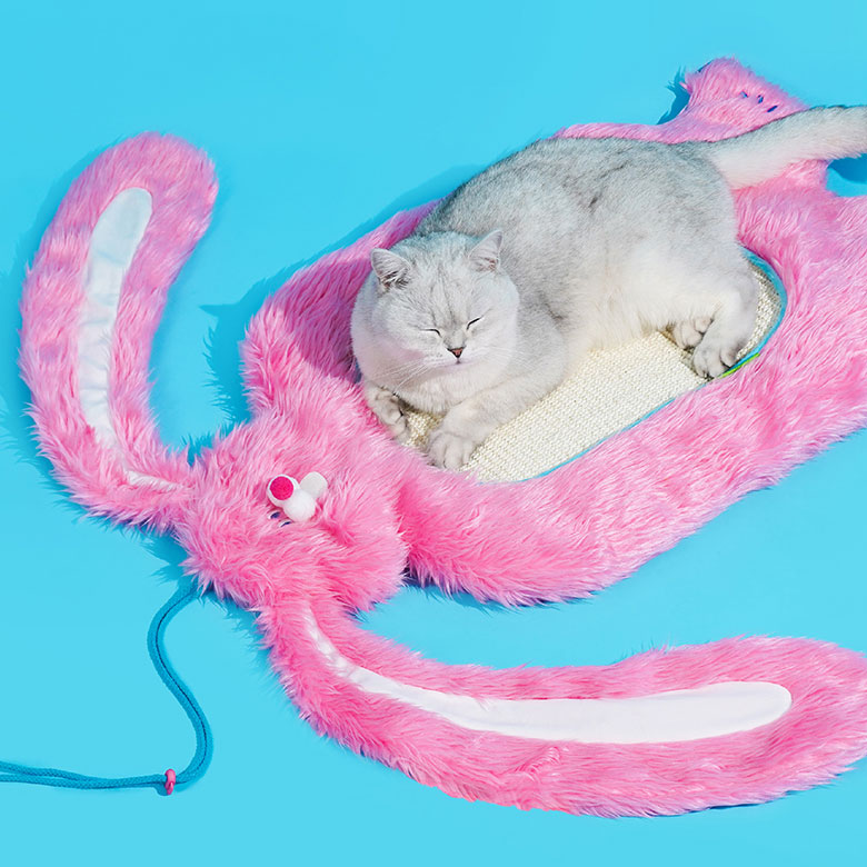ZezeLife Pink Rabbit Cat Scratch Pad, view 5