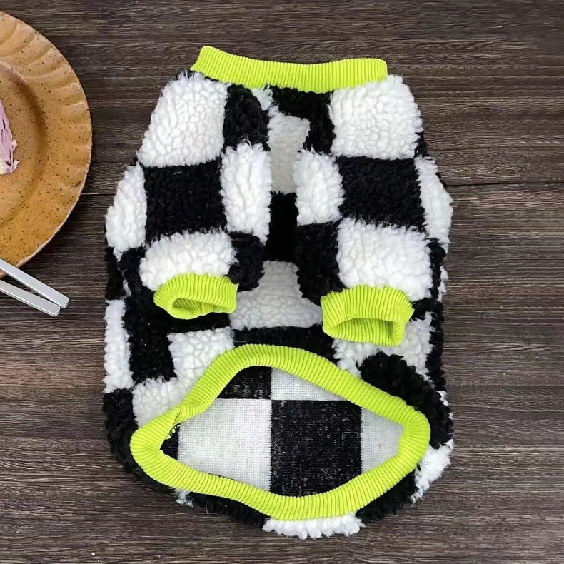 ZezeLife Plaid Polar Fleece Cat Clothes, view 6