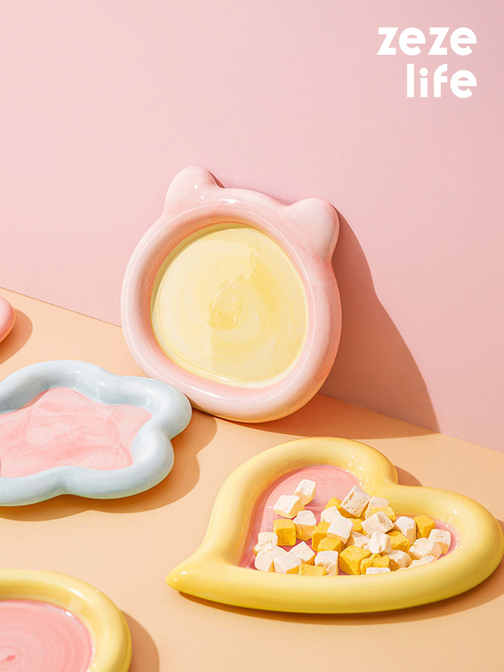 ZezeLife Plate Ceramic Cat Bowl