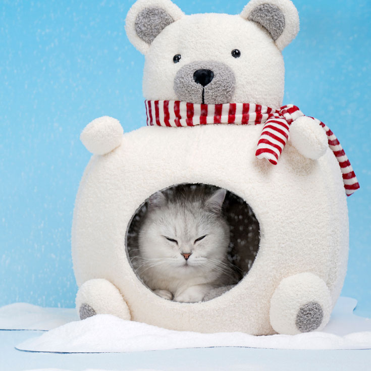 ZezeLife Polar Bear Cat Bed, view 3