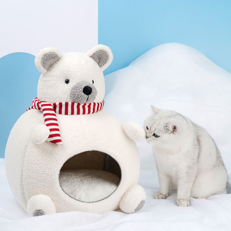 ZezeLife Polar Bear Cat Bed, view 5