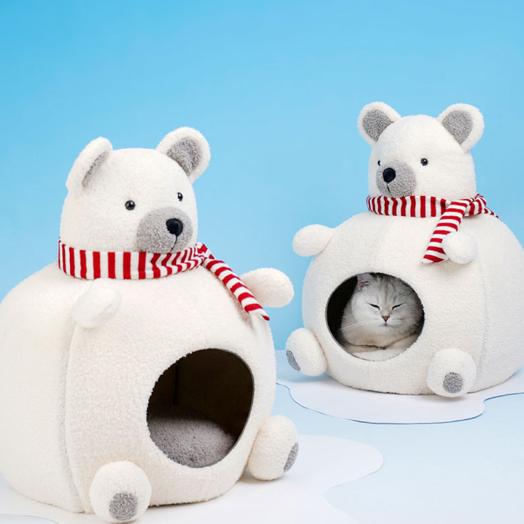 ZezeLife Polar Bear Cat Bed, view 6