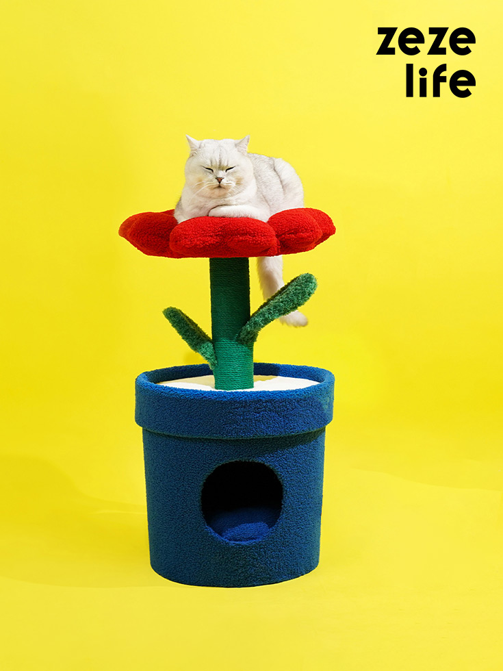 ZezeLife Potted Flower Cat Condo