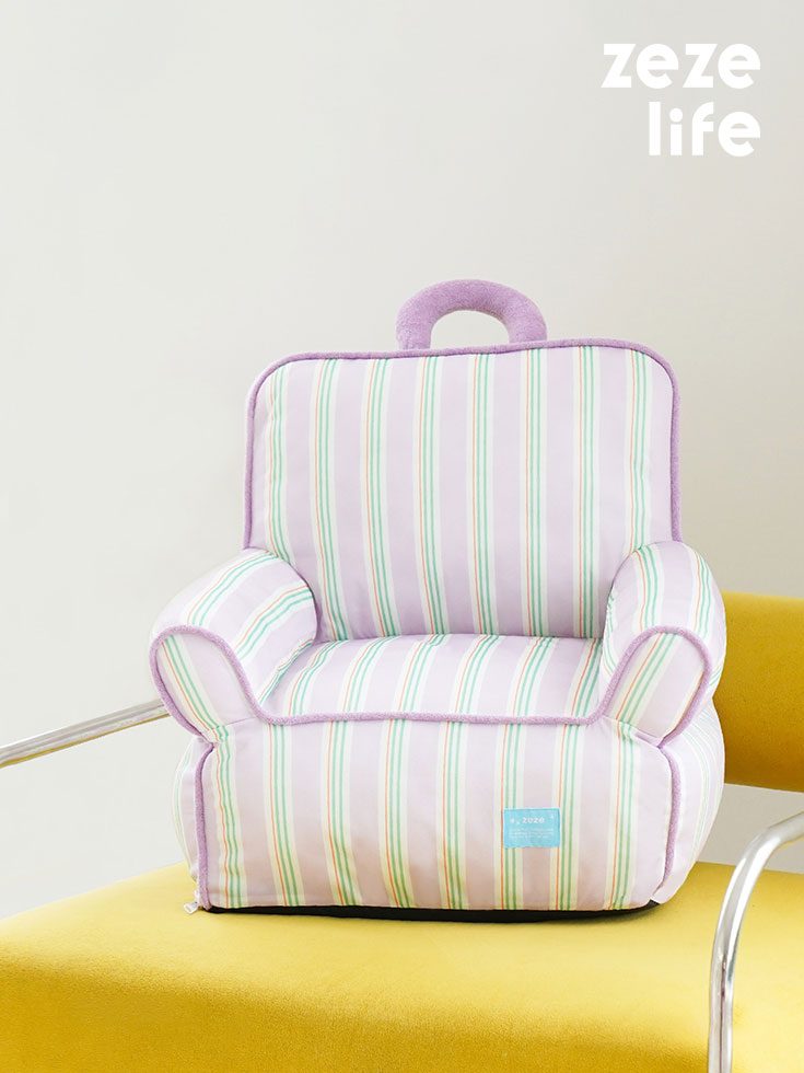 ZezeLife Purple Striped Cooling Cat Sofa, view 2