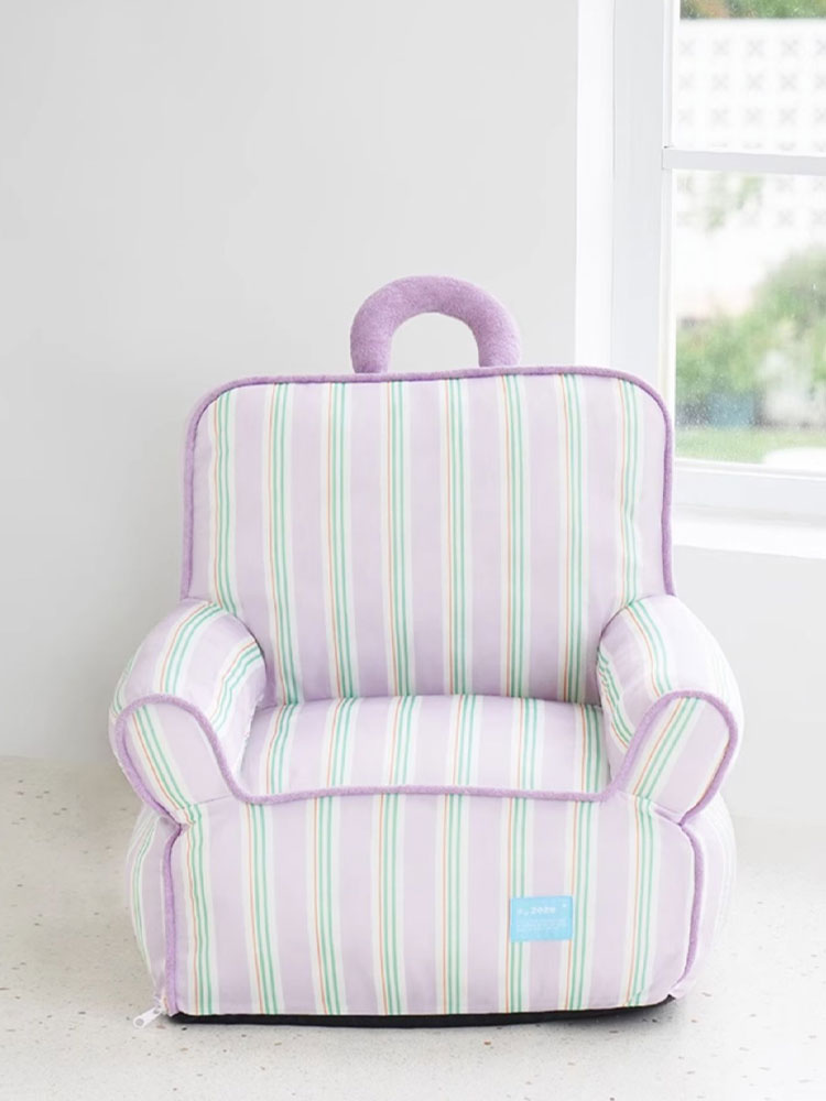 ZezeLife Purple Striped Cooling Cat Sofa, view 4