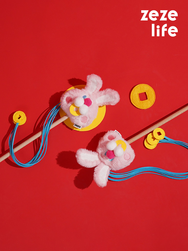 ZezeLife Rabbit Cat Wand Toy