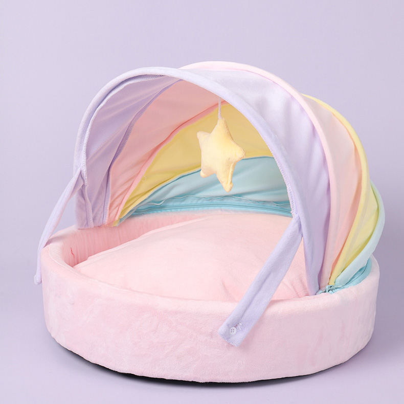 ZezeLife Rainbow Crib Cat Bed, view 3