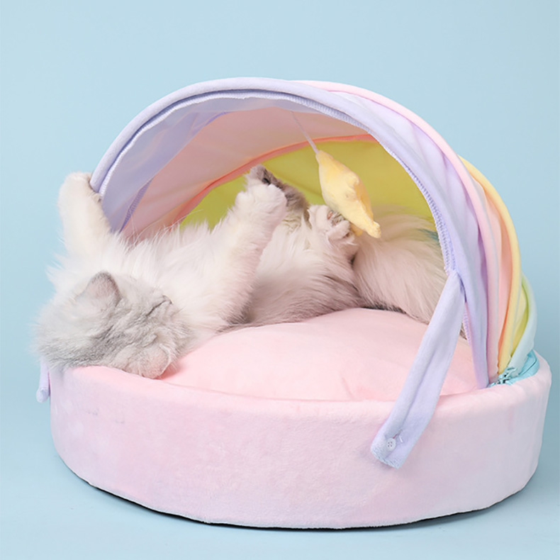 ZezeLife Rainbow Crib Cat Bed, view 5