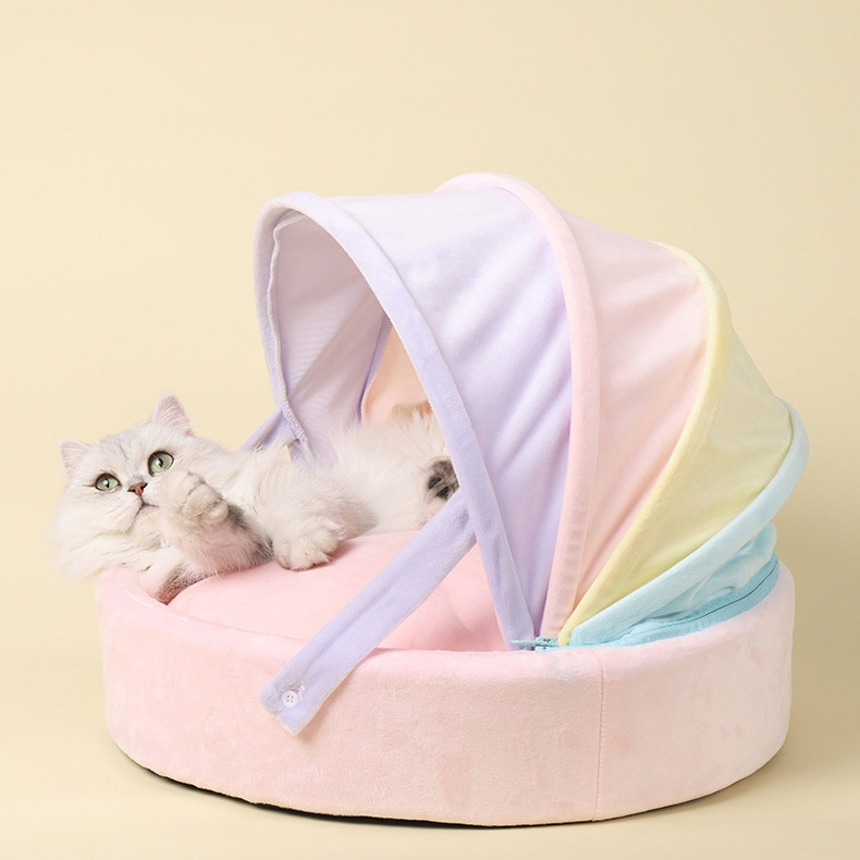 ZezeLife Rainbow Crib Cat Bed, view 6