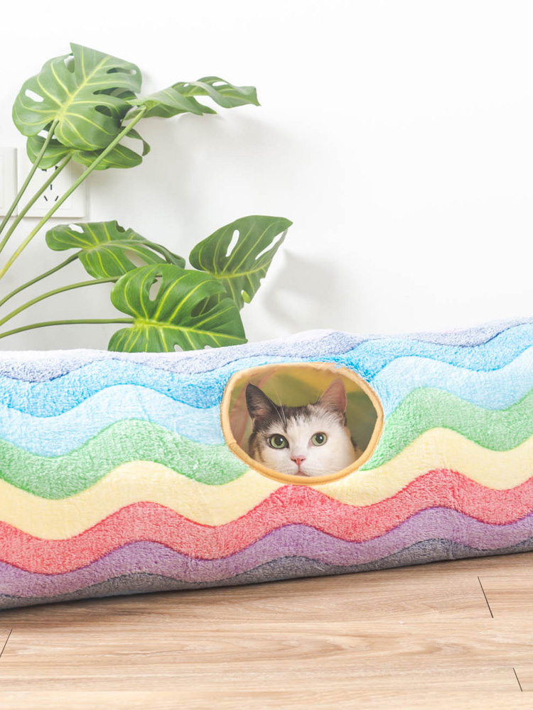 ZezeLife Rainbow Stripes Cat Tunnel, view 4