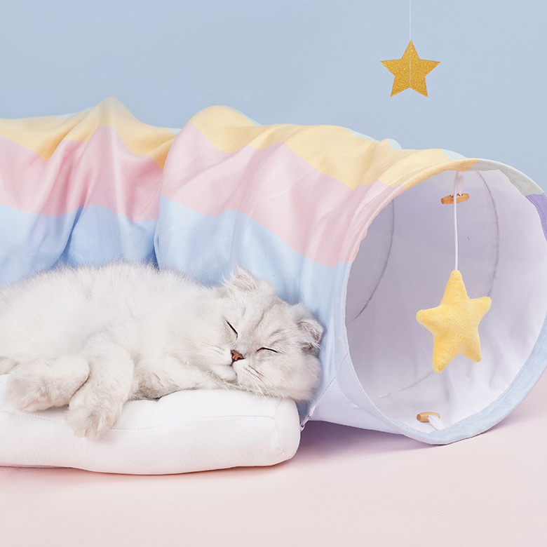 ZezeLife Rainbow Cat Tunnel Bed, view 5